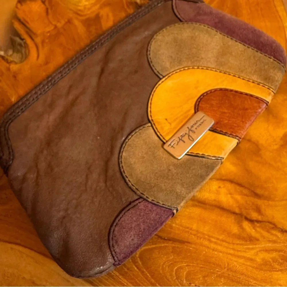 Fossil Fifty Four Patchwork Leather Wristlet – Y2K Boho Brown